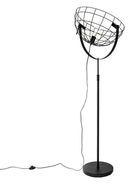 Ipari állólámpa fekete 50 cm állítható - Hanze