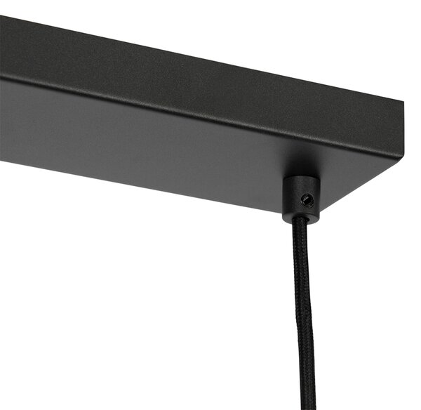 Modern fekete lógólámpa opál üveggel 4-lámpás - Drop