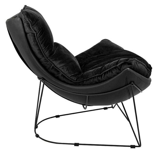 King Home Otilia Stand Velvet Fotel Fekete