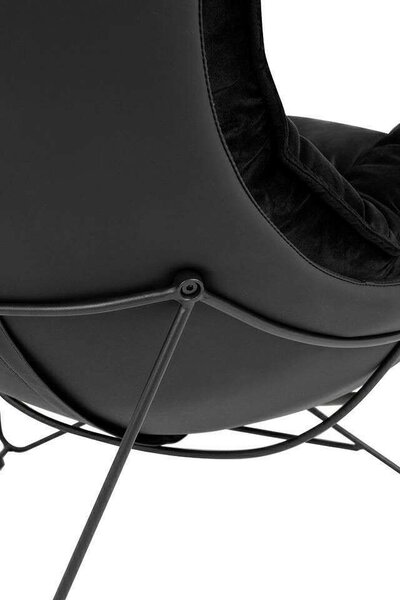 King Home Otilia Stand Velvet Fotel Fekete