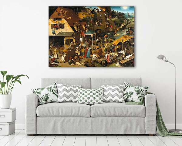 Pieter Bruegel the Elder: Bolond világ (Flamand közmondások) (vászonkép)