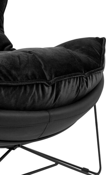 King Home Otilia Stand Velvet Fotel Fekete