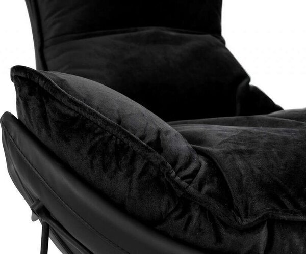 King Home Otilia Stand Velvet Fotel Fekete