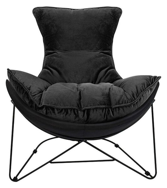 King Home Otilia Stand Velvet Fotel Fekete