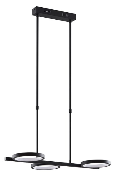Modern fekete függőlámpa LED-del, 3 fokozatban szabályozható, 3 lámpás - Vivé