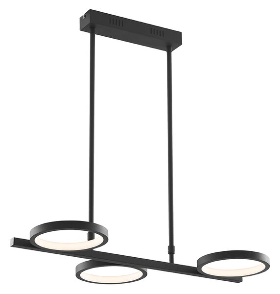Modern fekete függőlámpa LED-del, 3 fokozatban szabályozható, 3 lámpás - Vivé