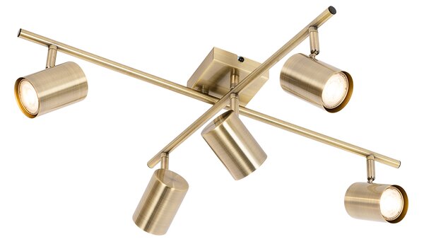 Modern mennyezeti lámpa bronz 5-lámpás állítható téglalap alakú - Jeana