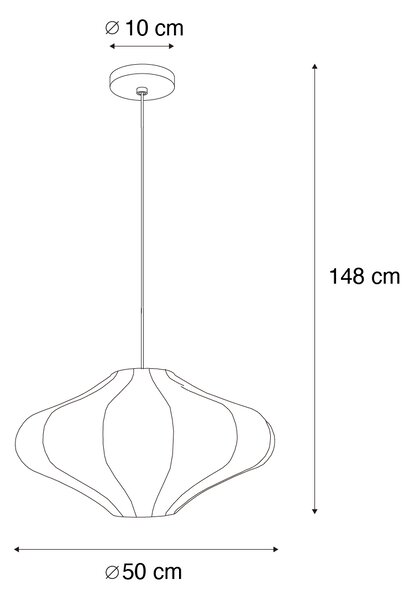 Design függőlámpa fehér selyem 50 cm - Plu