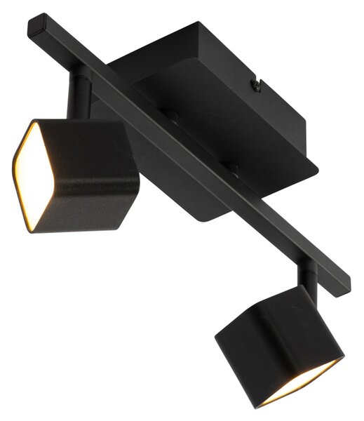Modern mennyezeti lámpa fekete, LED-del 2-lámpás - Nola
