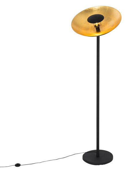 Ipari állólámpa fekete aranyszínű belsejével 60 cm - Magnax