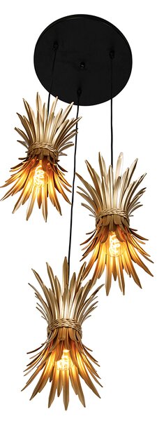 Art Deco lógólámpa arany 3-lámpás - Wesley