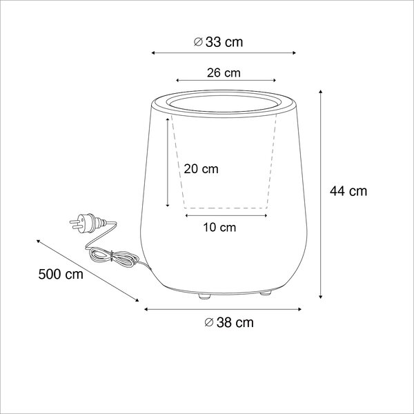 Kültéri állólámpa virágcserép fehér IP44 - Flowerpot