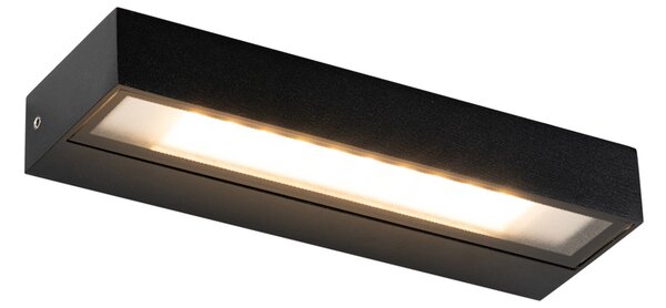 Modern fekete fali lámpa 22 cm LED-del, IP65 - Hannah