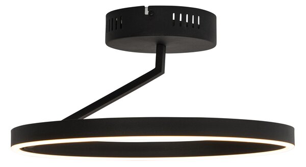 Design mennyezeti lámpa fekete, beépített LED-del, 3 fokozatú fényerőszabályzóval - Anello