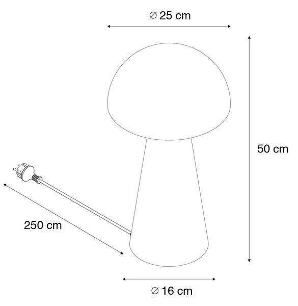 Kültéri állólámpa fekete 50 cm - Gomba