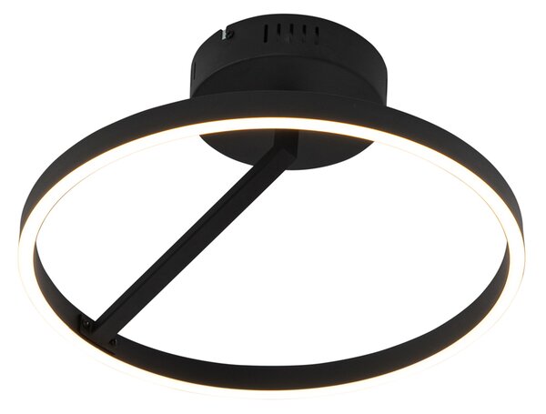 Design mennyezeti lámpa fekete, beépített LED-del, 3 fokozatú fényerőszabályzóval - Anello