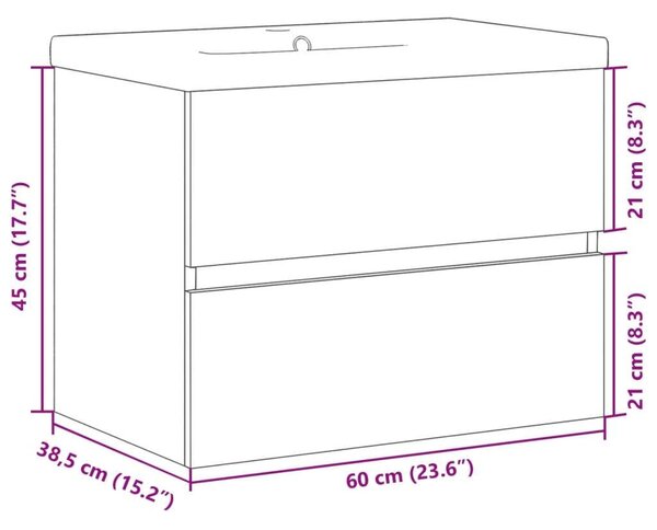 VidaXL Fürdőszoba Szekrény Szett - Beton Szürke - 60cm