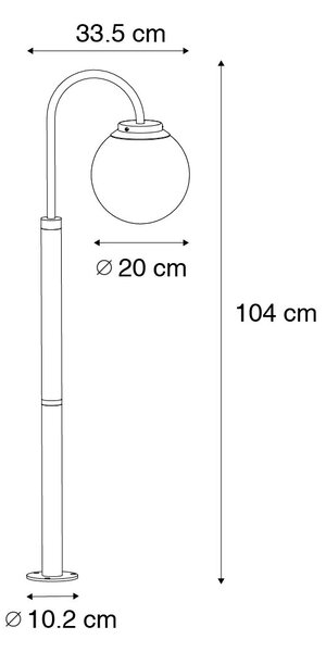 Modern fekete lámpás műanyaggal 104 cm IP44 - Sfera