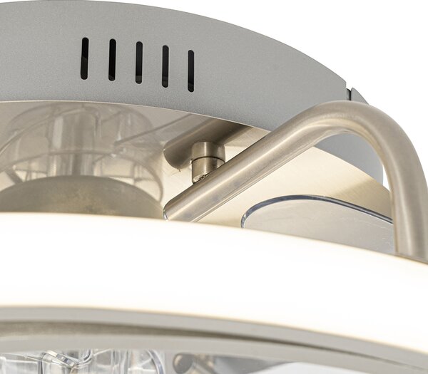 Acél mennyezeti ventilátor 46,5 cm LED-del, távirányítóval - Kees