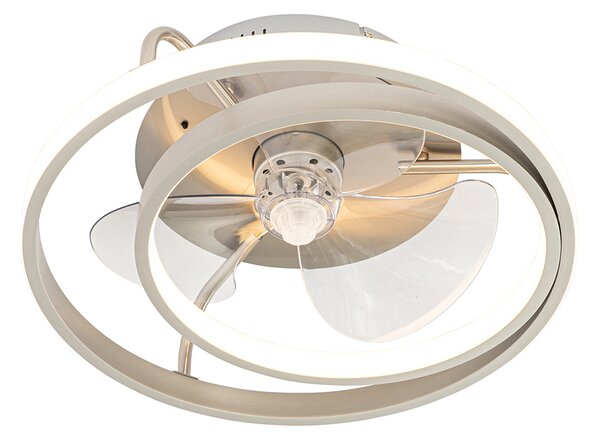 Acél mennyezeti ventilátor 46,5 cm LED-del, távirányítóval - Kees