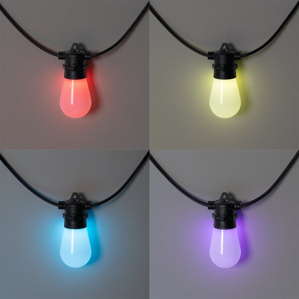Okos LED fényfüzér 15 méter 15 lámpa opál RGBW IP44 - Chill