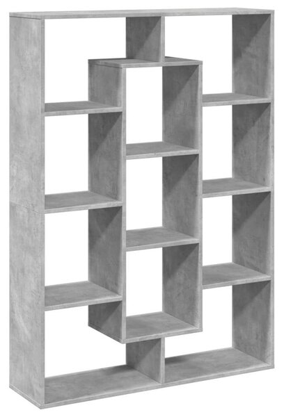 VidaXL Könyvespolc - 11 Rekeszes - Betonszürke - 102x29x143 cm