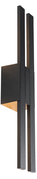 Modern kültéri fali lámpa fekete, beépített LED-del, 2 lámpás, IP54 - Jamal