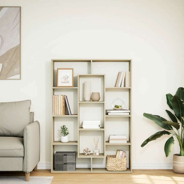 VidaXL Fa Könyvespolc - Sonoma Tölgy - 102x29x143 cm