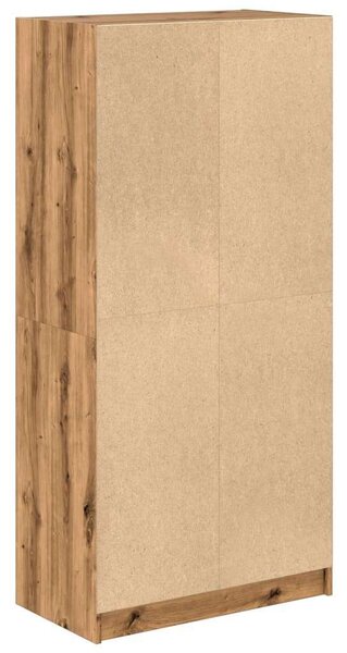 VidaXL kézműves tölgy szerelt fa magasszekrény ajtókkal 68x37x142 cm