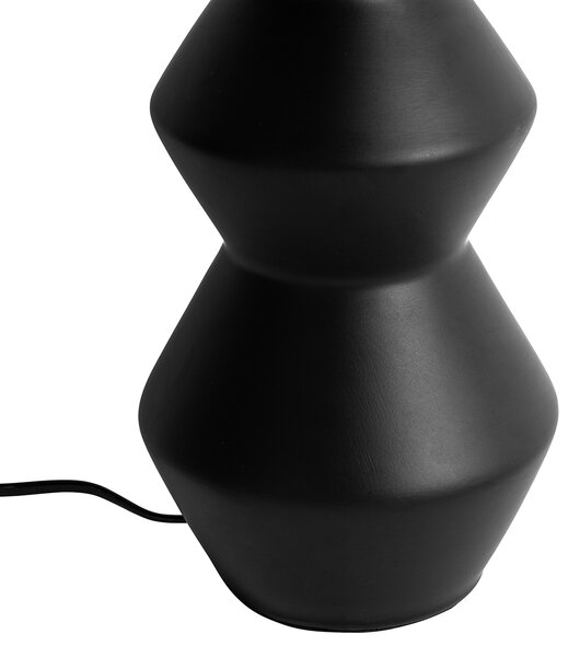 Design asztali lámpa fekete bársony árnyékolóval, tojásvirág színű, aranyozott, 35 cm - Alisia
