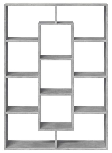 VidaXL Könyvespolc - 11 Rekeszes - Betonszürke - 102x29x143 cm