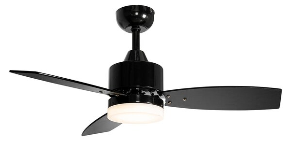 Kültéri mennyezeti ventilátor fekete 91,3 cm LED-del, fényerőszabályzóval, távirányítóval IP44 - Toledo