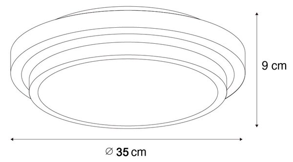Modern mennyezeti lámpa fehér 35 cm 2-lámpás IP44 - Walden