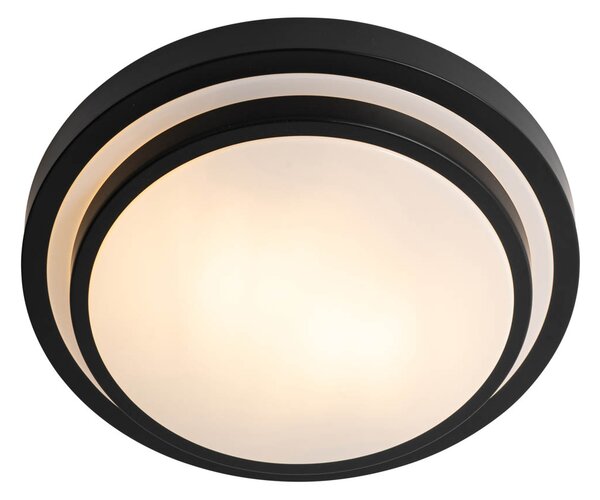 Modern mennyezeti lámpa fekete fehérrel 35 cm 2-lámpás IP44 - Walden