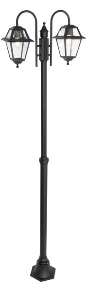 Klasszikus kültéri lámpa fekete 235 cm 2-lámpás IP44 - Berta