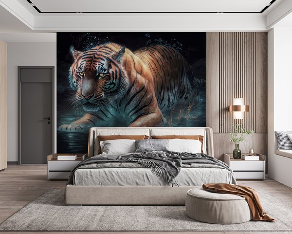 Fotótapéta A tigris csendben kóborol a vízben, Modern fotótapéta, Modern fotótapéta, u95622 - Muralas.hu