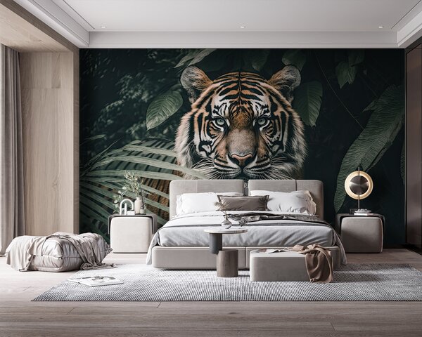 Fotótapéta Tigris a dzsungel lombjai között, Modern fotótapéta, Modern fotótapéta, u95619 - Muralas.hu