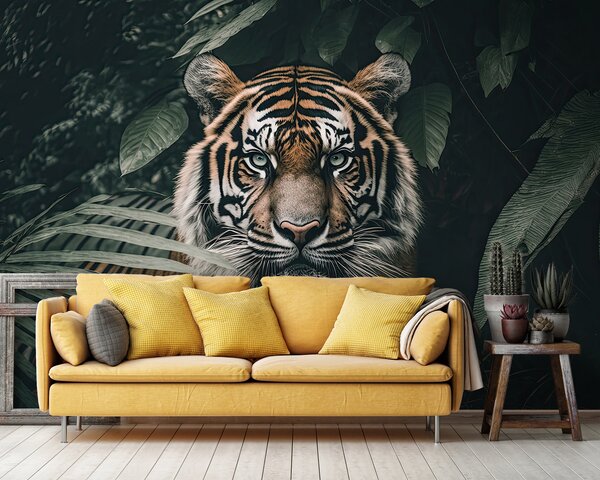 Fotótapéta Tigris a dzsungel lombjai között, Modern fotótapéta, Modern fotótapéta, u95619 - Muralas.hu