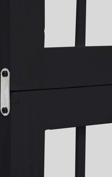 VidaXL 3 Paneles Fekete Tömörfa Térelválasztó - 105-110 x 200 cm