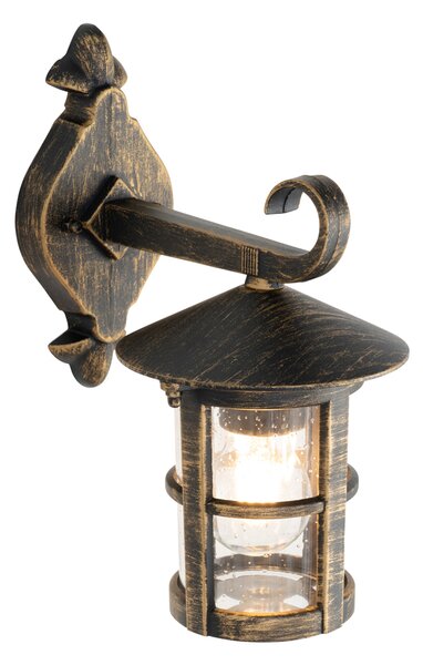 Klasszikus kültéri fali lámpa antik arany IP44 - Herb