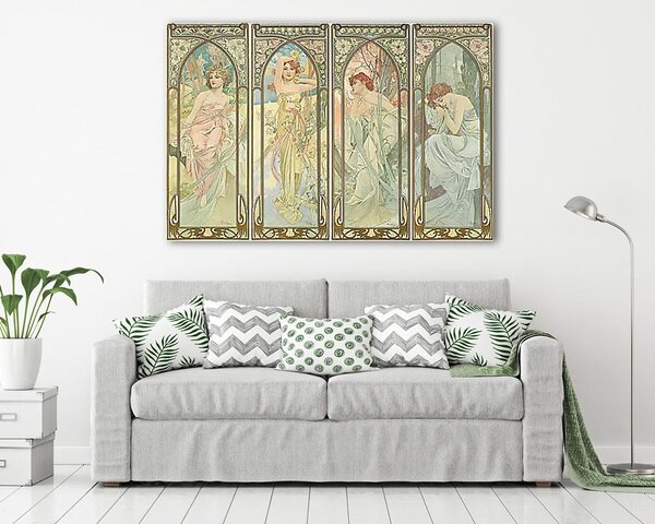 Alfons Mucha: Napszakok (vászonkép)