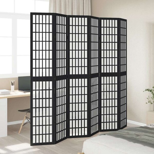 VidaXL 6 Paneles Térelválasztó - Fekete - 210x220cm