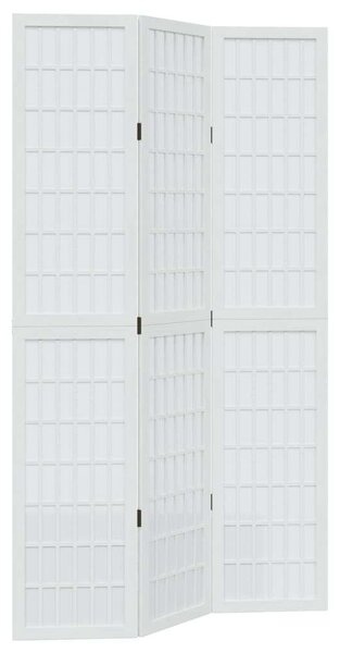 VidaXL 3 Paneles Fehér Tömörfa Térelválasztó - 105-110 x 200 cm