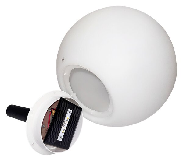 Kültéri lámpa fehér 30 cm, LED-del, IP44, napenergia, RGBW - Ludger