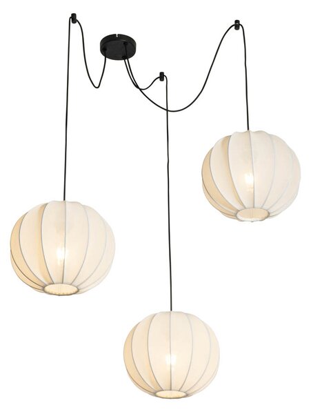 Design lógólámpa fehér selyemmel 30 cm 3-lámpás - Plu