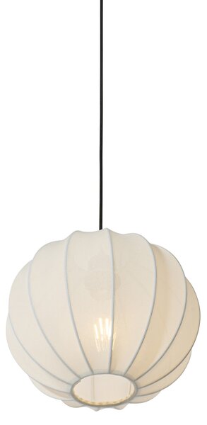 Japandi függőlámpa fehér selyemmel 30 cm - Plu