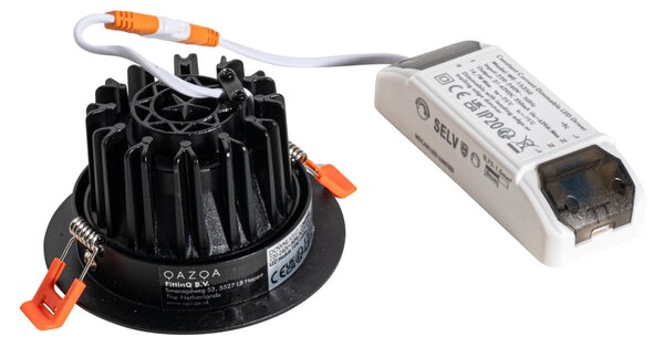 Süllyesztett spotlámpa fekete 9,5 cm LED-del 1015 lm szabályozható IP65 - Gaius