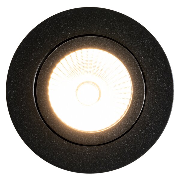 Süllyesztett spotlámpa fekete 6,8 cm LED-del 545 lm szabályozható IP65 - Gaius