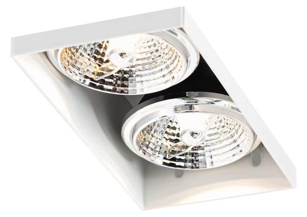 6 db-os süllyesztett spotlámpa szett fehér GU10 70 mm 2 fényű, szegély nélküli - Oneon