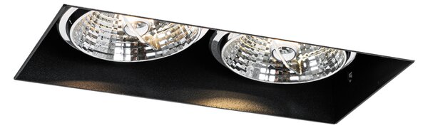 6 db-os süllyesztett spotlámpa szett fekete GU10 70 mm 2 fényű, szegély nélküli - Oneon